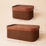Set Of Three Fluted Brown Storage Baskets, thumbnail 2 of 4