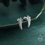 Little Fern Leaf Screw Back Earrings In Sterling Silver, thumbnail 1 of 11