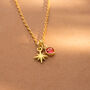 Sterling Silver North Star And Birthstone Necklace, thumbnail 3 of 7