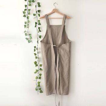 Personalised Stone 100% Linen Pinafore Apron, 6 of 8