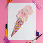 The Seaside Ice Cream Collage Giclée Art Print, thumbnail 1 of 5