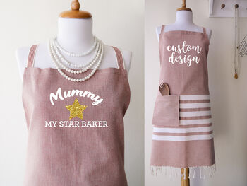 Personalised Cotton Kitchen Apron And Tea Towels, 11 of 12