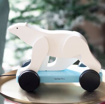 Pull Along Wooden Polar Bear, 3 of 3