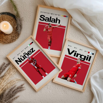 Set Of Three Liverpool Football Player Posters, 3 of 6