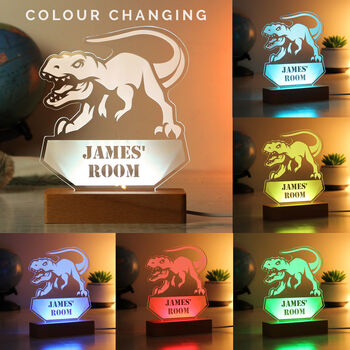 Personalised Dinosaur T Rex LED Night Light, 3 of 12