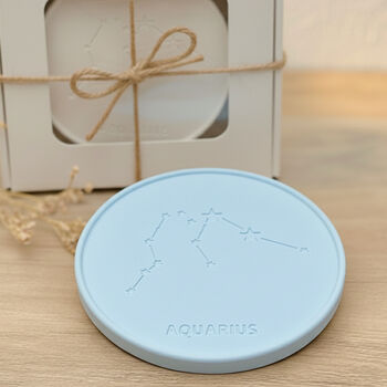 Aquarius Star Sign Christmas Gift Zodiac Coaster, 3 of 11