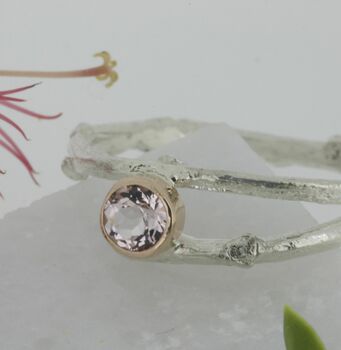Silver And Rose Gold Woodland Twig Ring, 12 of 12