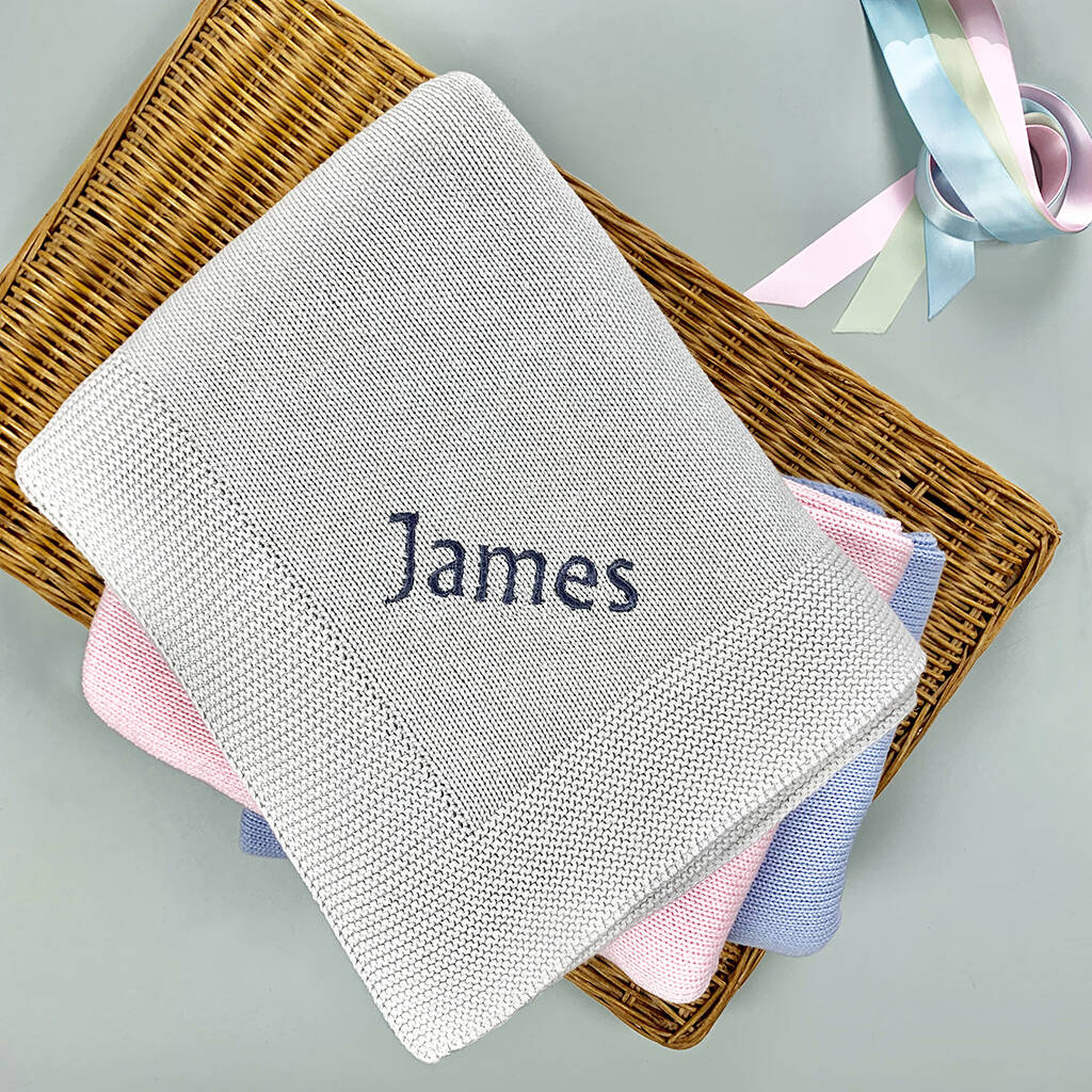 Personalised Knitted Baby Blanket, 1 of 6