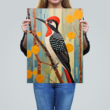 The Watchful Woodpecker Bird In Nature Wall Art Print, 2 of 6