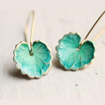 Turquoise Leaf Earrings, 4 of 7
