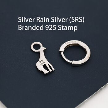 Sterling Silver Giraffe Huggie Hoop Earrings, 5 of 12
