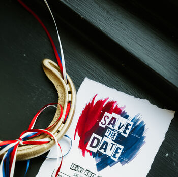 Personalised Britpop Oasis Themed Lucky Wedding Horseshoe Gift, 5 of 6