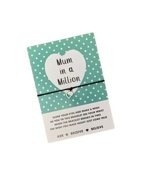Mum In A Million Wish Bracelet | Mum Gift, 7 of 7