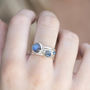 Storm Sterling Silver Stacking Rings With Labradorite, thumbnail 5 of 6