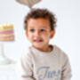 Personalised Big 'Two' Embroidered Second Birthday Sweatshirt Jumper, thumbnail 3 of 7