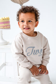 Personalised Big 'Two' Embroidered Second Birthday Sweatshirt Jumper, 3 of 7