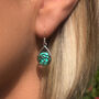 Lotus Flower Turquoise Silver Necklace And Earring Set, thumbnail 3 of 10