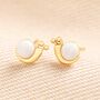 Opal Snail Stud Earrings In Gold, thumbnail 1 of 4