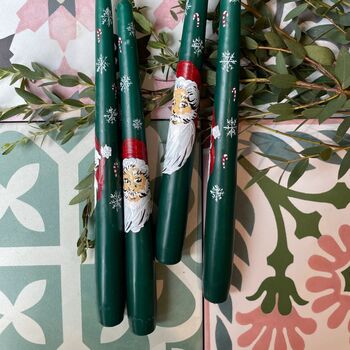 Hand Painted Father Christmas Candles, 4 of 4