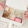 Personalised Stemless Glass Pink Pamper Gift Box Hamper, thumbnail 4 of 8