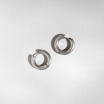 Stainless Steel Chunky Hinge Hoop Earrings, 4 of 4