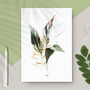 Tropical Leaf Print Set Of Four Illustration Green Gold, thumbnail 9 of 9