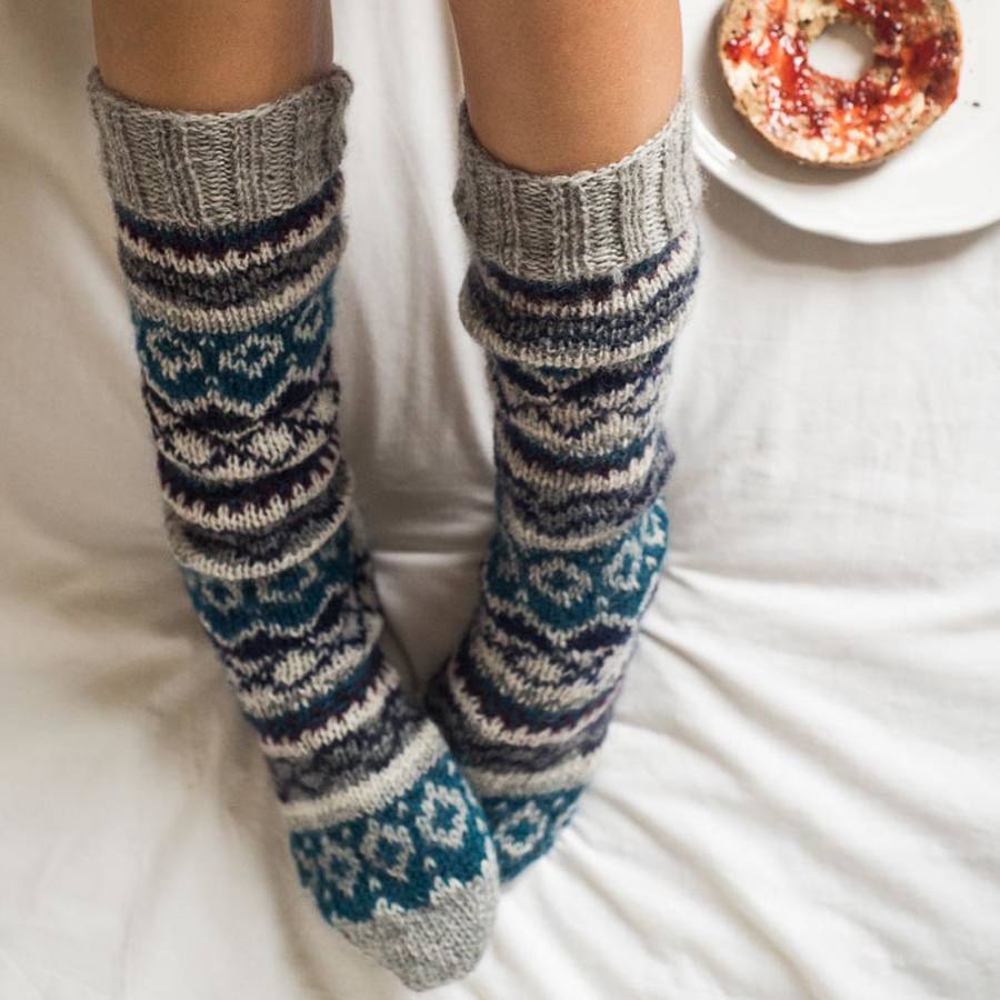 long hand knitted socks by bibico | notonthehighstreet.com