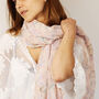 Soft Pink Floral Summer Scarf, thumbnail 1 of 9
