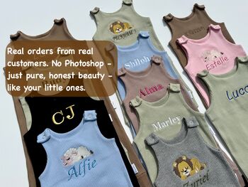 Personalised Baby Dungarees – Embroidered Baby Romper Gift For Newborn, Boy Or Girl, 5 of 12