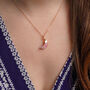 Pink Opal October Birthstone Necklace, thumbnail 2 of 11