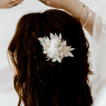 Margo White Rose Wedding Bridal Hair Clip, 2 of 4