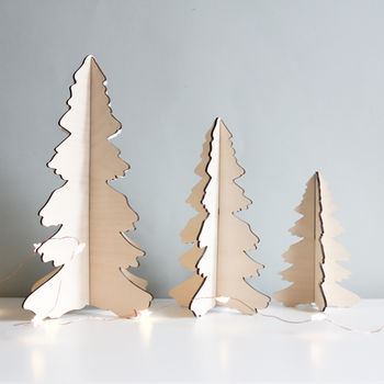 Set Of Three Alternative Wooden Christmas Trees, 5 of 5