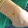 Heart Charm Bracelet With Birthstone Heart, thumbnail 2 of 8