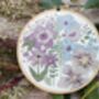 'Birdsong' Floral Linen Panel Embroidery Pattern Design, thumbnail 5 of 10