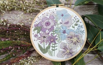 'Birdsong' Floral Linen Panel Embroidery Pattern Design, 5 of 10