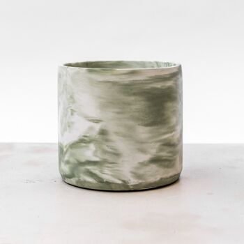 Handmade Plant Pot | Muddy Green And White | Recycled, 4 of 7