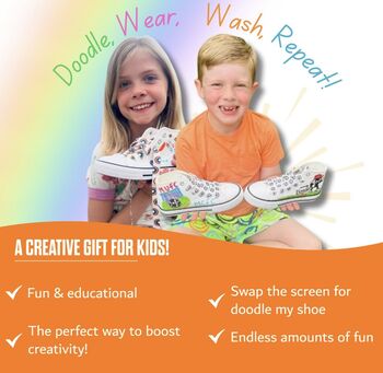 Doodle My Shoe, Customise Your Own Trainers! The UK 'S 1st Doodle And Wash Kids Shoes/ Trainers! Includes Free Stencils, 3 of 9