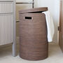 Marbury Taupe Round Rattan Laundry Basket, thumbnail 1 of 3