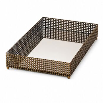 Handwoven Rattan And Brass Serving Tray, 3 of 4