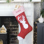 Personalised Red And White Stag Christmas Stocking, thumbnail 5 of 7