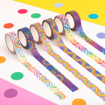 Colourful Rainbow Weather Shapes Pattern Washi Tape, 5 of 5