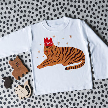 Tiger And Crown Toddler Birthday T Shirt, 2 of 7