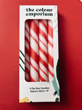 Red And White Candy Striped Candles 'Candy Cane Lane', 3 of 5