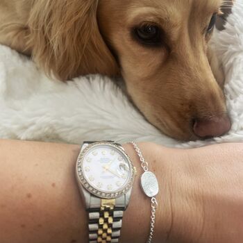 Silver Organic Dog Nose Cast Print Bracelet, 4 of 8