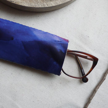 Leather Glasses Case, Hand Tie Dyed, 7 of 8