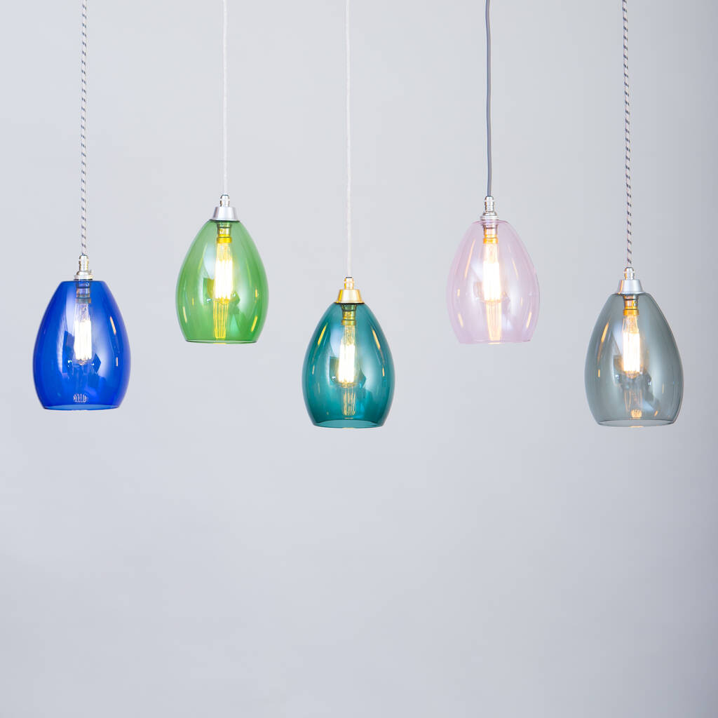 Coloured Glass Bertie Mid Pendant Light By Glow Lighting