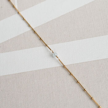 March Birthstone Aquamarine Gold Necklace, 3 of 4