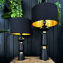 Jet Black Cotton Lampshades With Copper Or Gold Lining, thumbnail 1 of 12