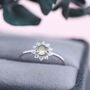Genuine Peridot Halo Ring In Sterling Silver, thumbnail 7 of 11
