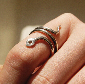 Kundali Personalised Birthstone Serpent Ring, 5 of 9